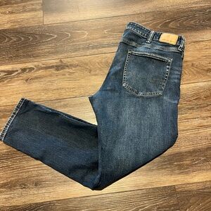 American Eagle Men's Athletic Fit Airflex Blue Whiskered Jeans 38x32 (38x29)